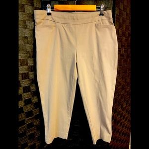 NWT APT .9 Khaki Capris 14P 20 inch inseam